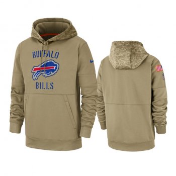 Buffalo Bills Tan 2019 Salute to Service Sideline Therma Pullover Hoodie