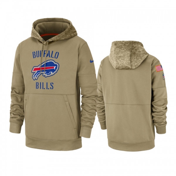 Buffalo Bills Tan 2019 Salute to Service Sideline Therma Pullover Hoodie