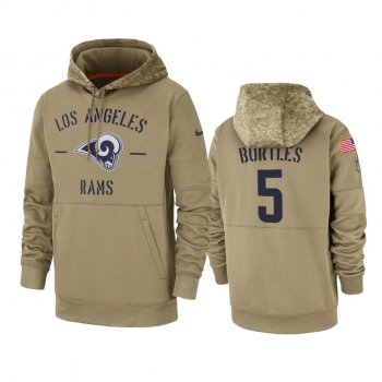 Los Angeles Rams Blake Bortles Tan 2019 Salute to Service Sideline Therma Pullover Hoodie