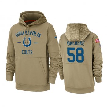 Indianapolis Colts Bobby Okereke Tan 2019 Salute to Service Sideline Therma Pullover Hoodie