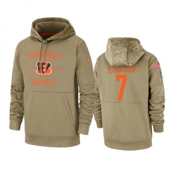 Cincinnati Bengals Boomer Esiason Tan 2019 Salute to Service Sideline Therma Pullover Hoodie