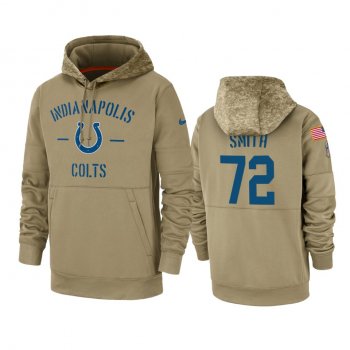 Indianapolis Colts Braden Smith Tan 2019 Salute to Service Sideline Therma Pullover Hoodie