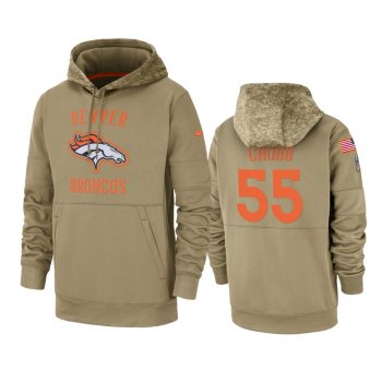 Denver Broncos Bradley Chubb Tan 2019 Salute to Service Sideline Therma Pullover Hoodie