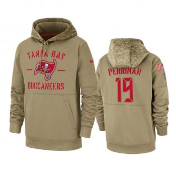 Tampa Bay Buccaneers Breshad Perriman Tan 2019 Salute to Service Sideline Therma Pullover Hoodie