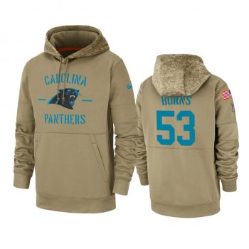 Carolina Panthers Brian Burns Tan 2019 Salute to Service Sideline Therma Pullover Hoodie