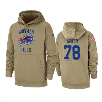 Buffalo Bills Bruce Smith Tan 2019 Salute to Service Sideline Therma Pullover Hoodie