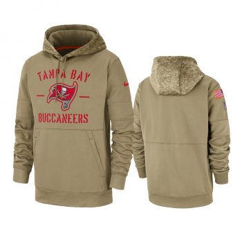 Tampa Bay Buccaneers Tan 2019 Salute to Service Sideline Therma Pullover Hoodie