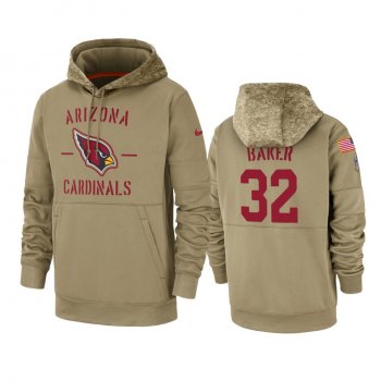 Arizona Cardinals Budda Baker Tan 2019 Salute to Service Sideline Therma Pullover Hoodie