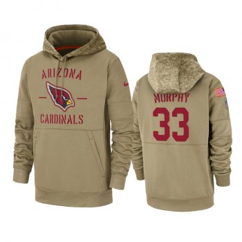 Arizona Cardinals Byron Murphy Tan 2019 Salute to Service Sideline Therma Pullover Hoodie