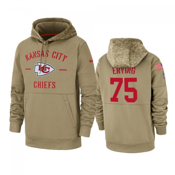 Kansas City Chiefs Cameron Erving Tan 2019 Salute to Service Sideline Therma Pullover Hoodie