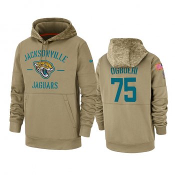 Jacksonville Jaguars Cedric Ogbuehi Tan 2019 Salute to Service Sideline Therma Pullover Hoodie