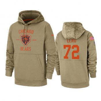 Chicago Bears Charles Leno Tan 2019 Salute to Service Sideline Therma Pullover Hoodie