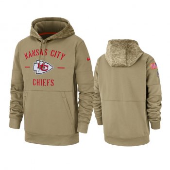 Kansas City Chiefs Tan 2019 Salute to Service Sideline Therma Pullover Hoodie