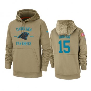 Carolina Panthers Chris Hogan Tan 2019 Salute to Service Sideline Therma Pullover Hoodie