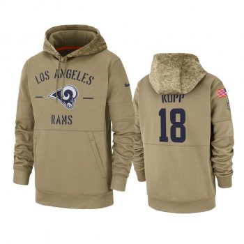 Los Angeles Rams Cooper Kupp Tan 2019 Salute to Service Sideline Therma Pullover Hoodie