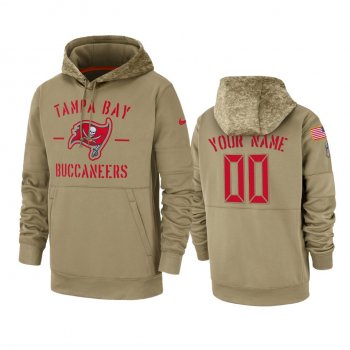 Tampa Bay Buccaneers Custom Tan 2019 Salute to Service Sideline Therma Pullover Hoodie