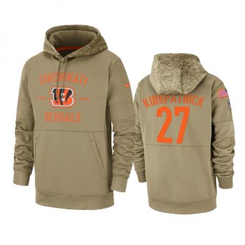 Cincinnati Bengals Dre Kirkpatrick Tan 2019 Salute to Service Sideline Therma Pullover Hoodie