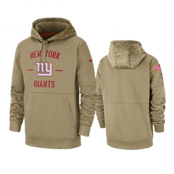 New York Giants Tan 2019 Salute to Service Sideline Therma Pullover Hoodie