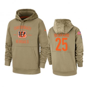 Cincinnati Bengals Giovani Bernard Tan 2019 Salute to Service Sideline Therma Pullover Hoodie