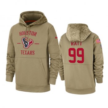 Houston Texans J.J. Watt Tan 2019 Salute to Service Sideline Therma Pullover Hoodie