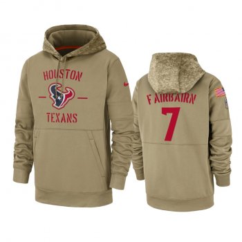 Houston Texans Ka'imi Fairbairn Tan 2019 Salute to Service Sideline Therma Pullover Hoodie