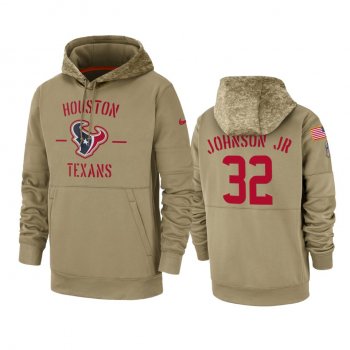 Houston Texans Lonnie Johnson Jr. Tan 2019 Salute to Service Sideline Therma Pullover Hoodie