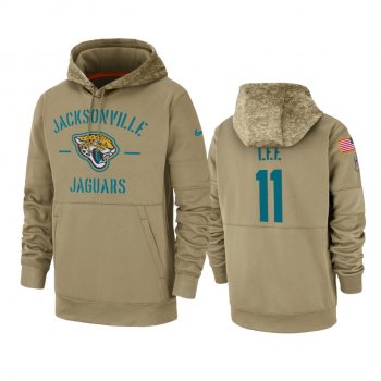 Jacksonville Jaguars Marqise Lee Tan 2019 Salute to Service Sideline Therma Pullover Hoodie