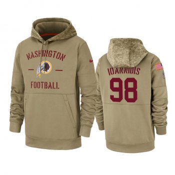 Washington Redskins Matt Ioannidis Tan 2019 Salute to Service Sideline Therma Pullover Hoodie