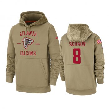 Atlanta Falcons Matt Schaub Tan 2019 Salute to Service Sideline Therma Pullover Hoodie