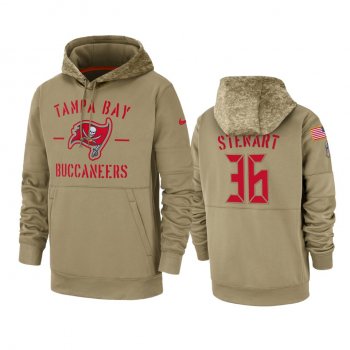 Tampa Bay Buccaneers M.J. Stewart Tan 2019 Salute to Service Sideline Therma Pullover Hoodie