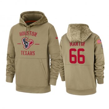 Houston Texans Nick Martin Tan 2019 Salute to Service Sideline Therma Pullover Hoodie