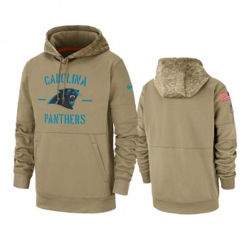 Carolina Panthers Tan 2019 Salute to Service Sideline Therma Pullover Hoodie