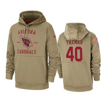 Arizona Cardinals Pat Tillman Tan 2019 Salute to Service Sideline Therma Pullover Hoodie