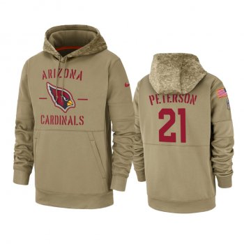 Arizona Cardinals Patrick Peterson Tan 2019 Salute to Service Sideline Therma Pullover Hoodie