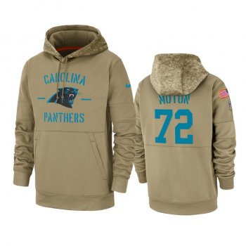 Carolina Panthers Taylor Moton Tan 2019 Salute to Service Sideline Therma Pullover Hoodie