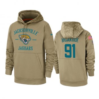 Jacksonville Jaguars Yannick Ngakoue Tan 2019 Salute to Service Sideline Therma Pullover Hoodie