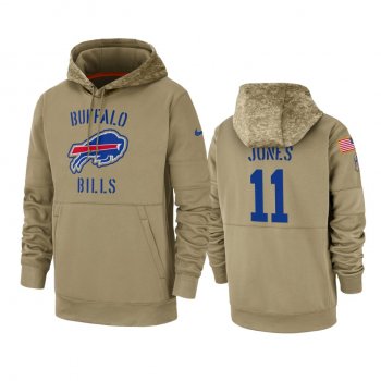 Buffalo Bills Zay Jones Tan 2019 Salute to Service Sideline Therma Pullover Hoodie