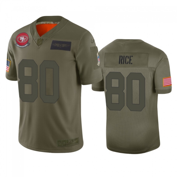 San Francisco 49ers Jerry Rice Camo 2019 Salute to Service Limited Jersey