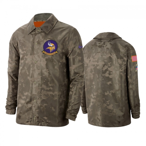 Minnesota Vikings Camo 2019 Salute to Service Sideline Full-Zip Lightweight Jacket