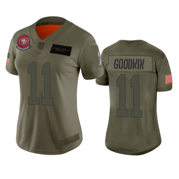 Women's San Francisco 49ers Marquise Goodwin Camo 2019 Salute to Service Limited Jersey