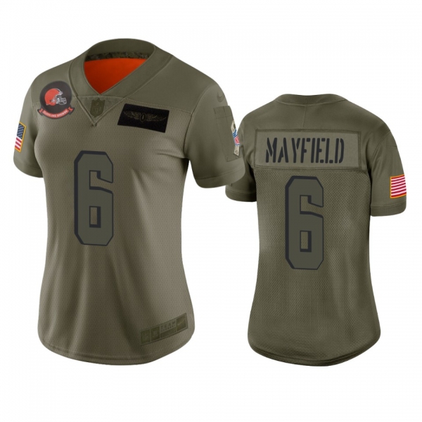 Women's Cleveland Browns Baker Mayfield Camo 2019 Salute to Service Limited Jersey