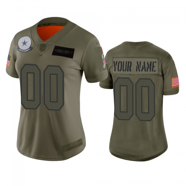 Women's Dallas Cowboys Custom Camo 2019 Salute to Service Limited Jersey