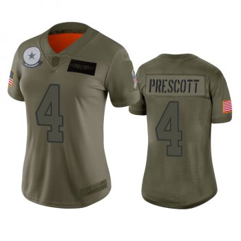 Women's Dallas Cowboys Dak Prescott Camo 2019 Salute to Service Limited Jersey