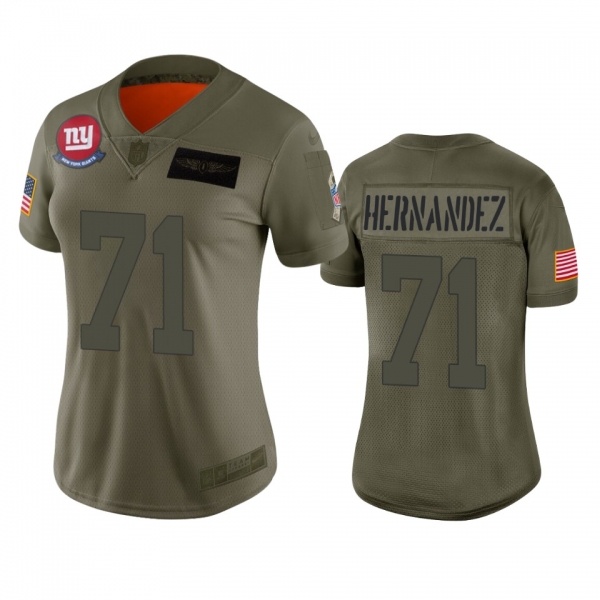 Women's New York Giants Will Hernandez Camo 2019 Salute to Service Limited Jersey