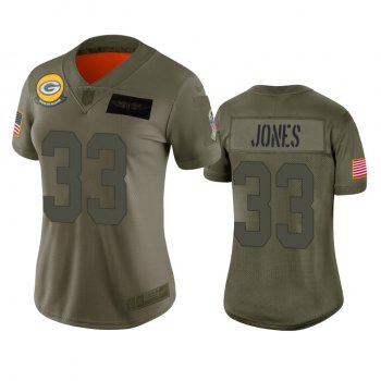 Women's Green Bay Packers Aaron Jones Camo 2019 Salute to Service Limited Jersey