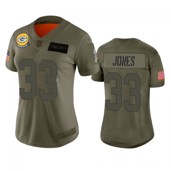 Women's Green Bay Packers Aaron Jones Camo 2019 Salute to Service Limited Jersey