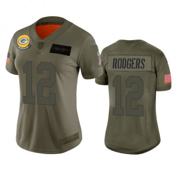 Women's Green Bay Packers Aaron Rodgers Camo 2019 Salute to Service Limited Jersey