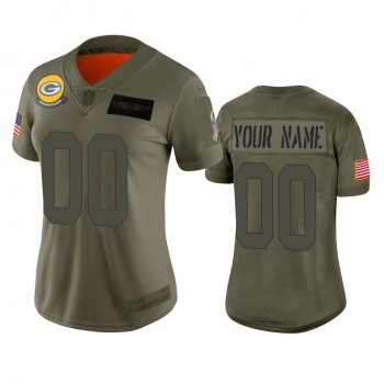 Women's Green Bay Packers Custom Camo 2019 Salute to Service Limited Jersey