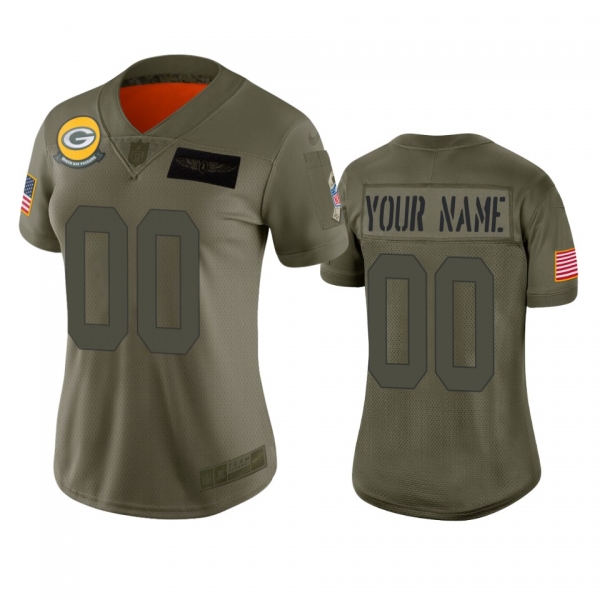 Women's Green Bay Packers Custom Camo 2019 Salute to Service Limited Jersey