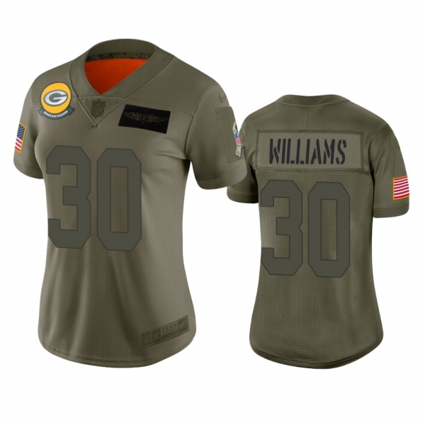 Women's Green Bay Packers Jamaal Williams Camo 2019 Salute to Service Limited Jersey